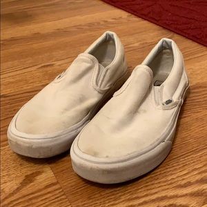 White slip on vans